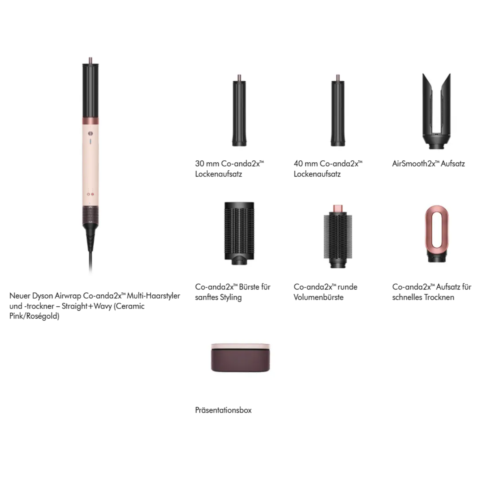 Dyson Airwrap Co-anda2x™ Multi-Haarstyler und -trockner – Straight+Wavy (Ceramic Pink/Roségold)