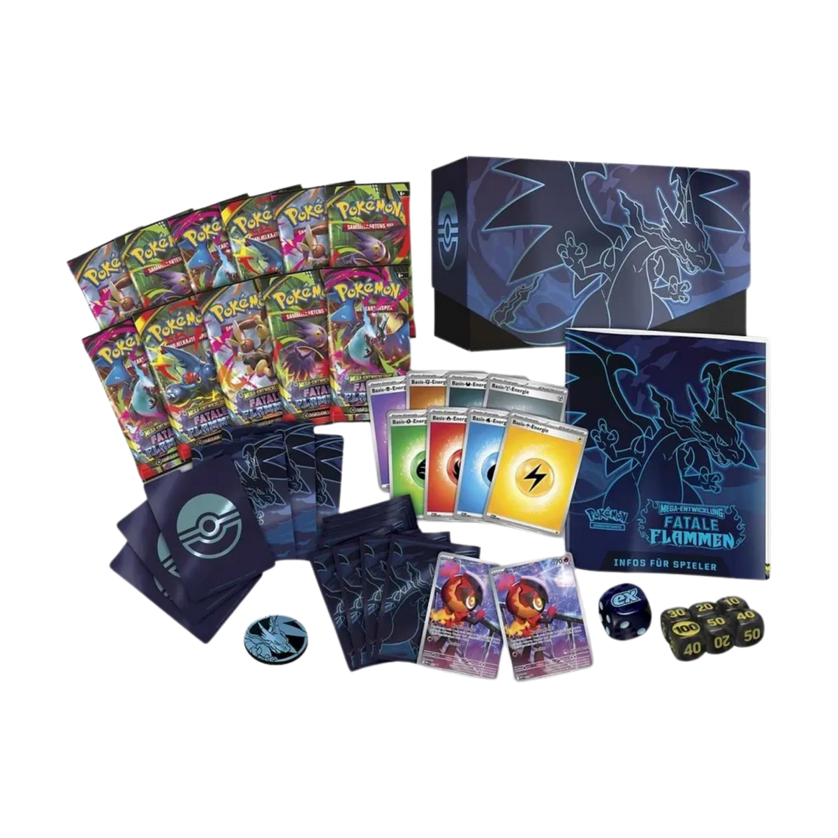 Pokémon Center Fatale Flammen Top Trainer Box Mega Entwicklung