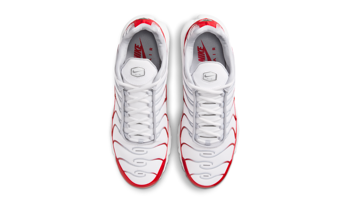 Nike Air Max Plus White University Red Wolf Grey (IF6224-101) – Draufsicht | Rarus
