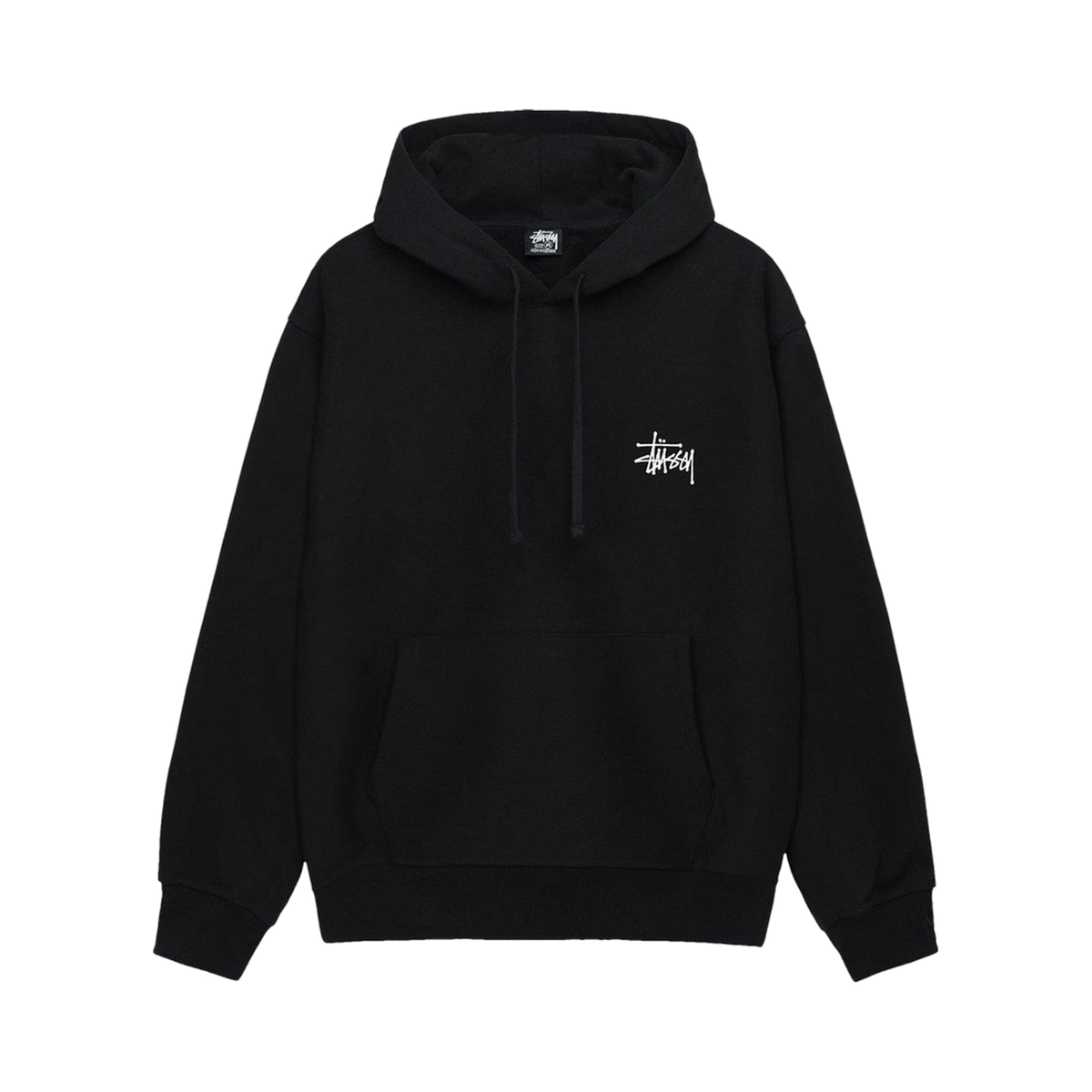 Stussy Basic Hoodie Black (1925000-BLAC) – Vorderansicht | Rarus