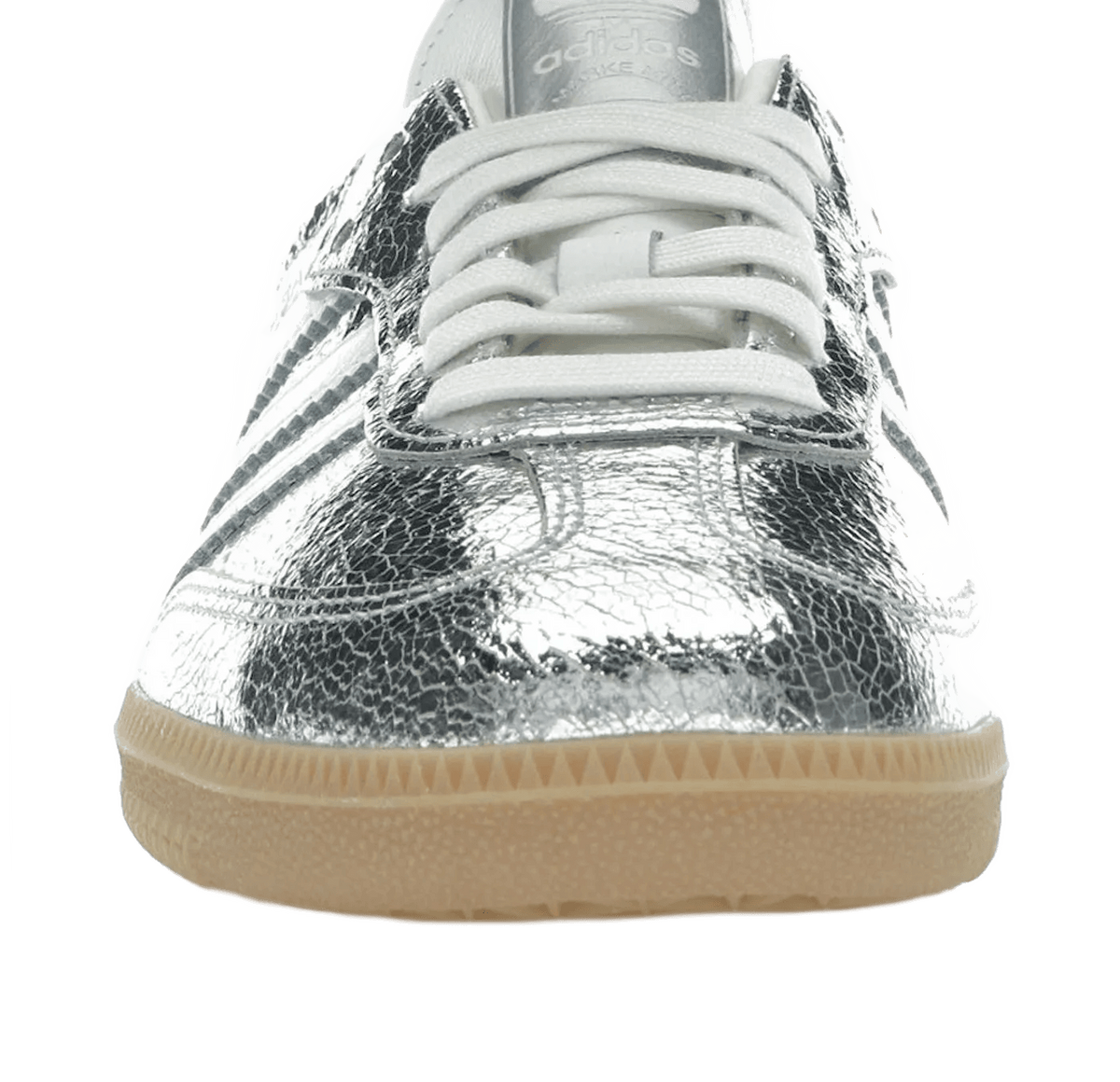 Adidas Samba OG Silver Metallic Cracked Leather - JR0035