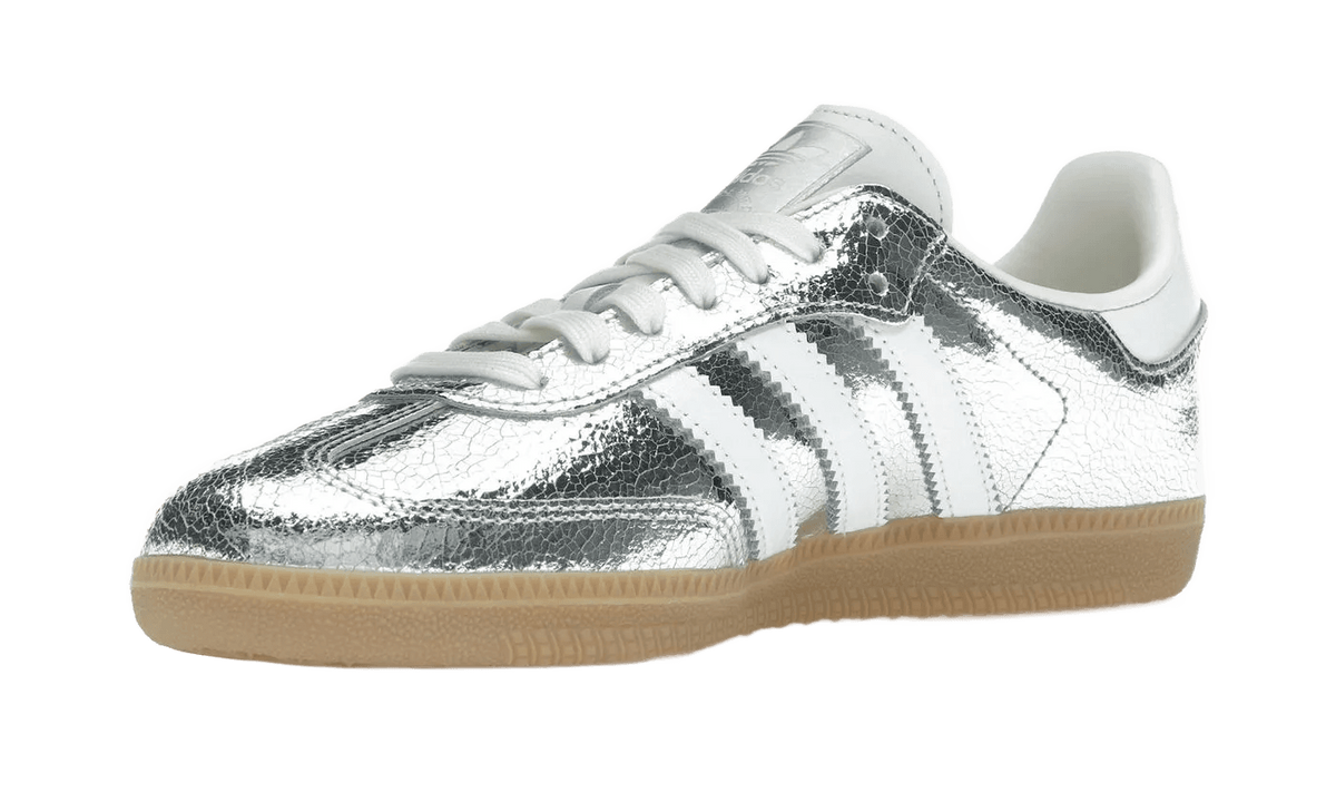 Adidas Samba OG Silver Metallic Cracked Leather - JR0035