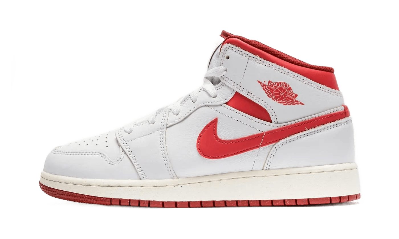 Air Jordan Air Jordan 1 Mid SE White Dune Red - FJ3464-160