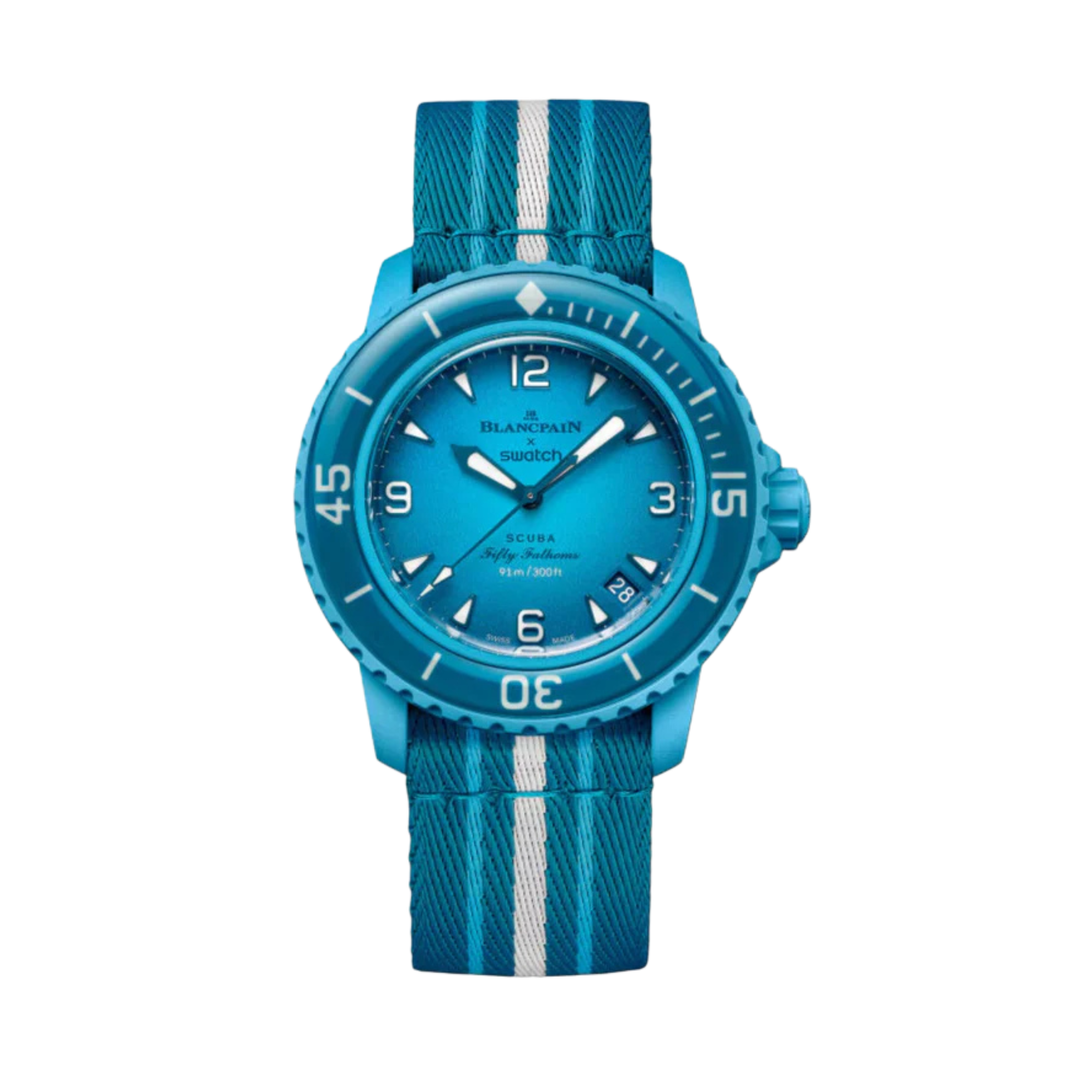 Blancpain x Swatch Scuba Fifty Fathoms Blue Lagoon SO35L400