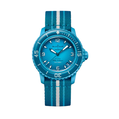 Blancpain x Swatch Scuba Fifty Fathoms Blue Lagoon SO35L400