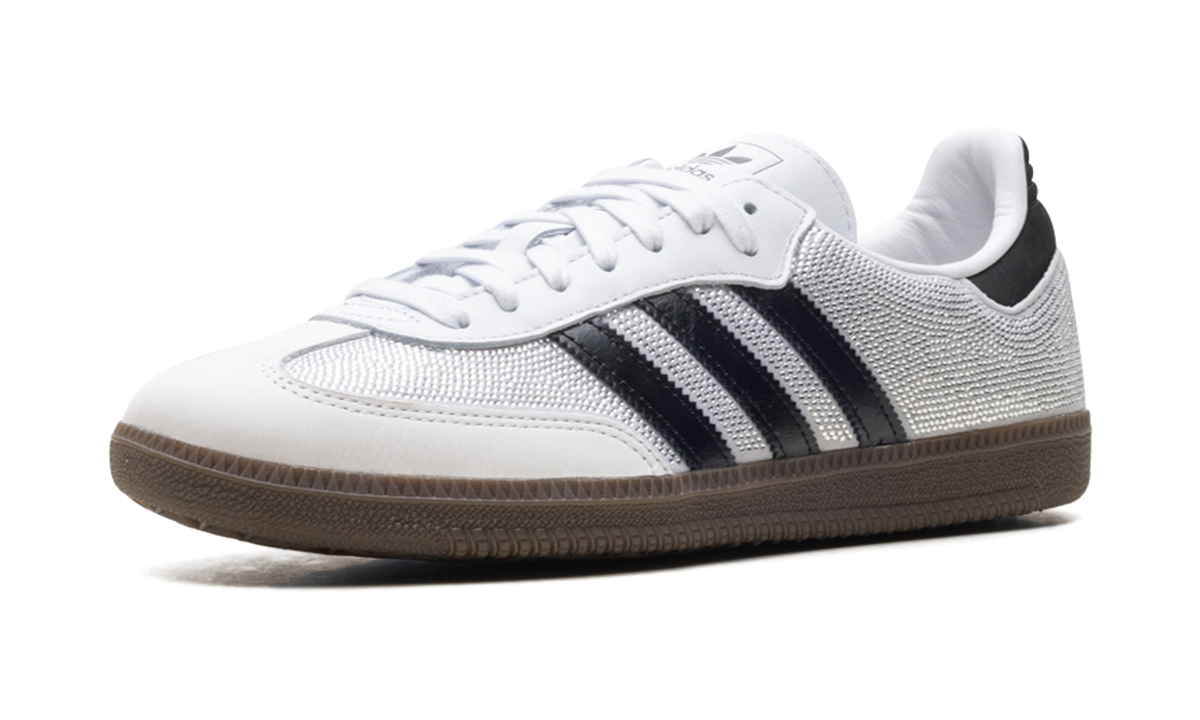 Adidas Samba OG Rhinestone Crystal White Silver (IH9055) – Seitenansicht außen | Rarus
