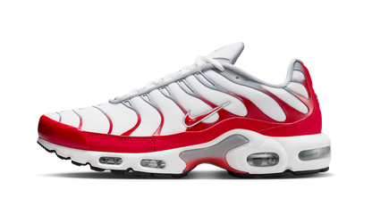 Nike Air Max Plus White University Red Wolf Grey (IF6224-101) – Seitenansicht außen | Rarus