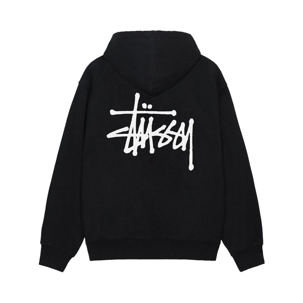 Stussy Basic Hoodie Black (1925000-BLAC) – Rückansicht | Rarus