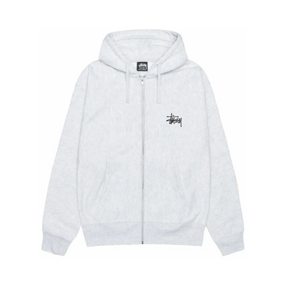 Stussy Basic Stussy Zip Hoodie Ash Heather (1975000-ASHH) – Vorderansicht | Rarus
