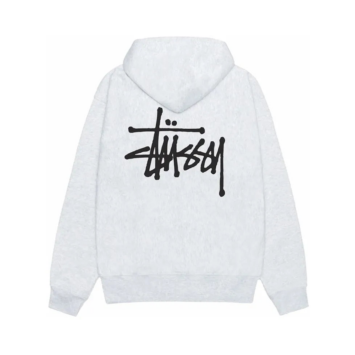 Stussy Basic Stussy Zip Hoodie Ash Heather (1975000-ASHH) – Rückansicht | Rarus