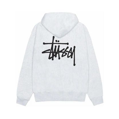 Stussy Basic Stussy Zip Hoodie Ash Heather (1975000-ASHH) – Rückansicht | Rarus