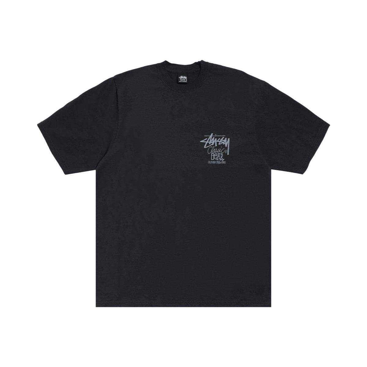 Stussy Classic Gear Tee Pigment Dyed Black (1905084-BLAC) – Vorderansicht | Rarus