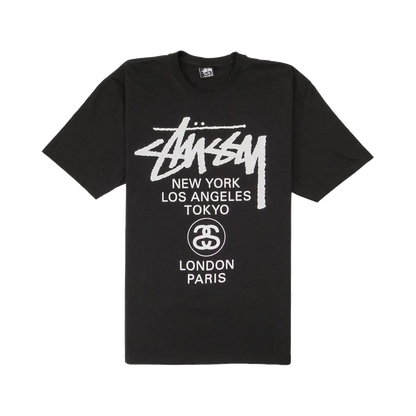 Stussy World Tour T-Shirt Black (3903962-BLAC) – Vorderansicht | Rarus