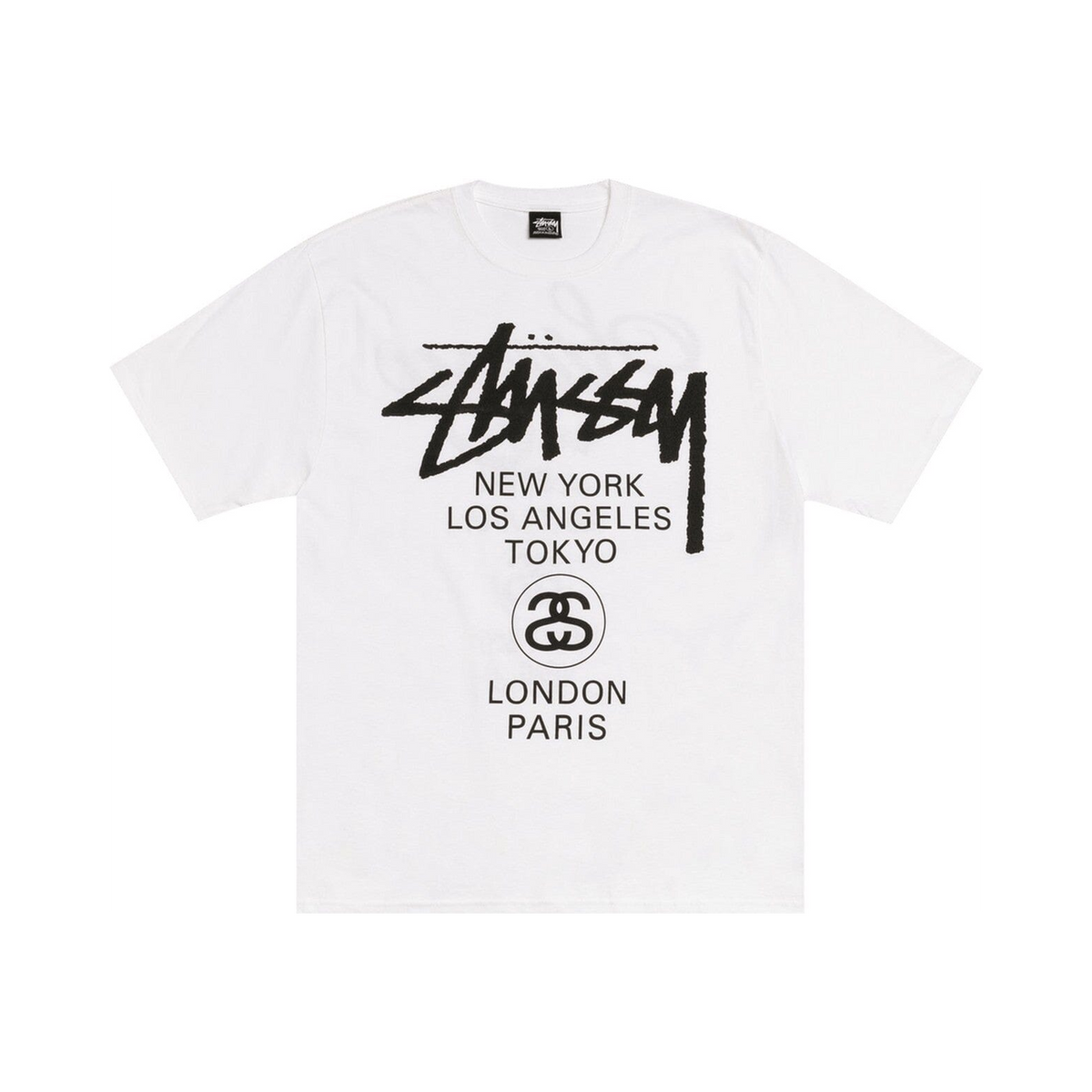 Stussy World Tour Tee White (3903962-WHIT) – Vorderansicht | Rarus