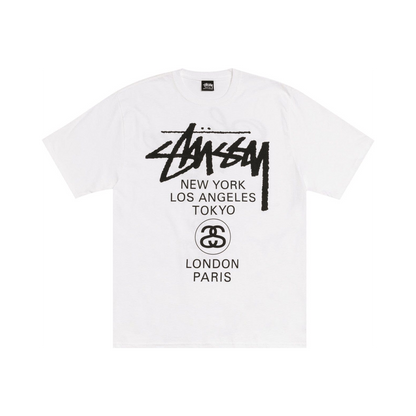 Stussy World Tour Tee White (3903962-WHIT) – Vorderansicht | Rarus