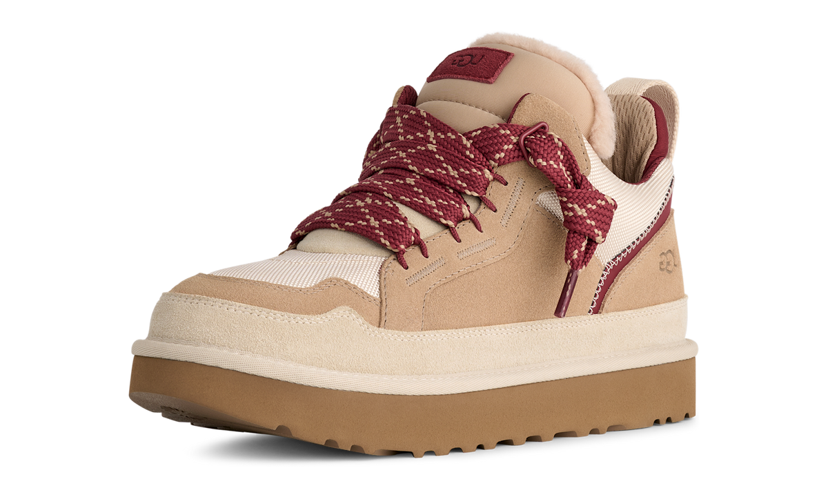 UGG Lowmel Driftwood Biking Red (1170750-DWD) – Detailansicht Schnürung | Rarus