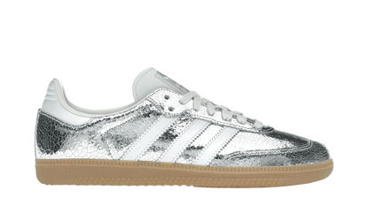 Adidas Samba OG Silver Metallic Cracked Leather - JR0035