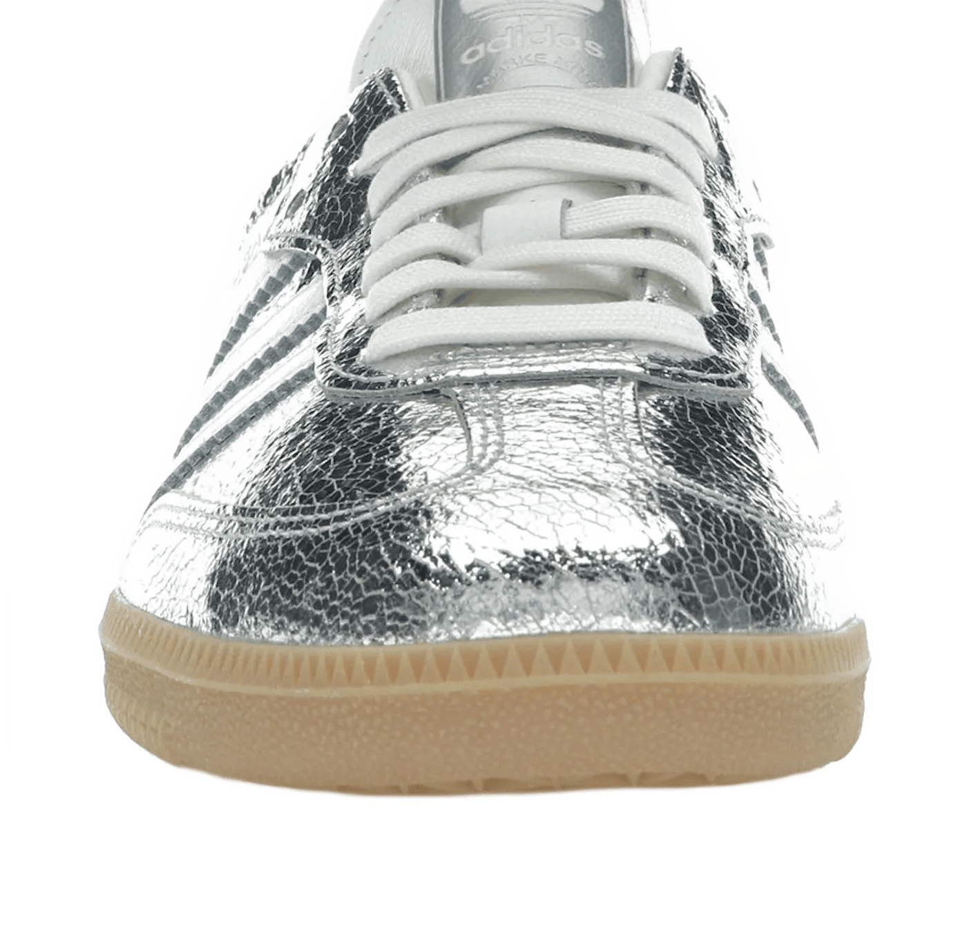 Adidas Samba OG Silver Metallic Cracked Leather - JR0035