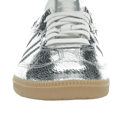 Adidas Samba OG Silver Metallic Cracked Leather - JR0035