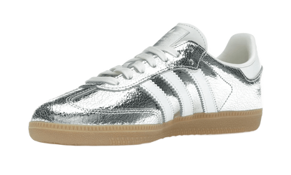 Adidas Samba OG Silver Metallic Cracked Leather - JR0035