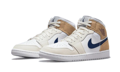 Air Jordan Air Jordan 1 Mid Tan Suede Navy - DO6726-100