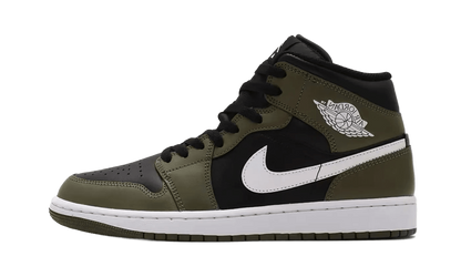 Air Jordan 1 Mid Black White Olive - DQ8426-092